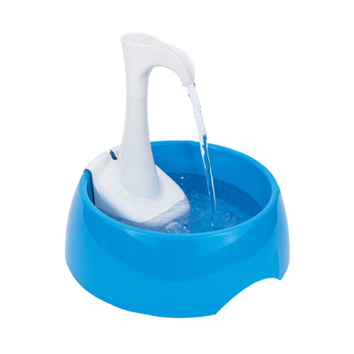 Aqua First Pet Water Fountain - Automatic Drinking Bowl for Cats and Dogs - Light and Portable - Replaceable Filters - Ergonomic Design - 1.2L/42 fl oz - Blue