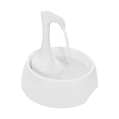 Aqua First Pet Water Fountain - Automatic Drinking Bowl for Cats and Dogs - Light and Portable - Replaceable Filters - Ergonomic Design - 1.2L/42 fl oz - White