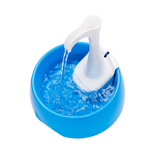 Aqua First Pet Water Fountain - Automatic Drinking Bowl for Cats and Dogs - Light and Portable - Replaceable Filters - Ergonomic Design - 1.2L/42 fl oz - Blue
