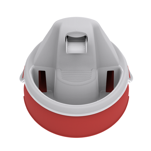 Aqua Flow Premium Pet Water Fountain - Automatic Dispenser Drinking Bowl for Cats and Dogs - Anti-Hair Drainage System - Replaceable Filters - Ideal for Multiple Pets - 52 up to 120 fl oz - Red&Gray