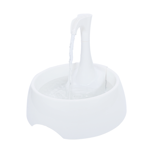 Aqua First Pet Water Fountain - Automatic Drinking Bowl for Cats and Dogs - Light and Portable - Replaceable Filters - Ergonomic Design - 1.2L/42 fl oz - White