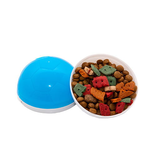 Amicus Mini- Treat Dispensing Pets Toys Crazy Ball - PetsTreat Ball, Interactive Dog Feeder, Enrichment Toy for Pets Treat Dispensing, Interactive Pets Toys - Adjustable - Blue&White, 100g/3.5 oz